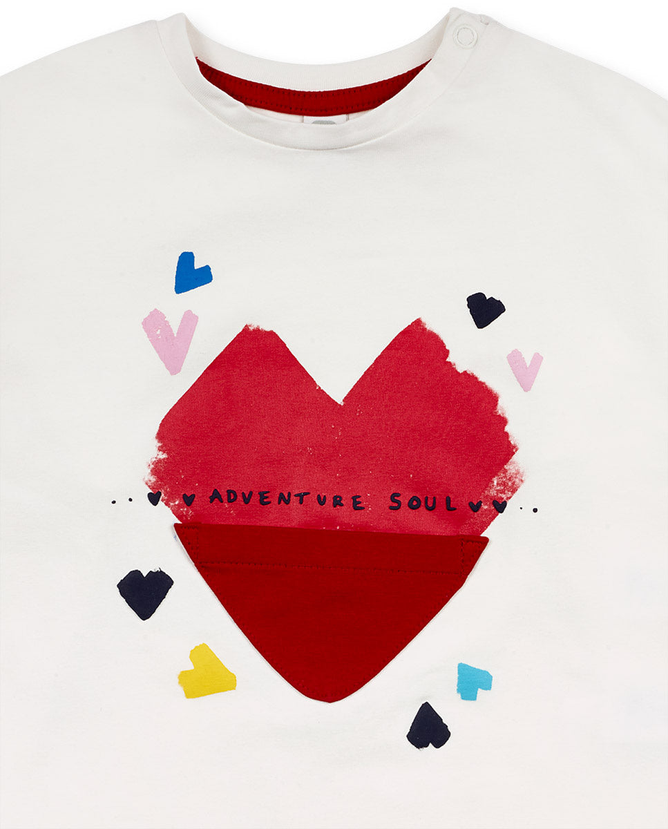 Camiseta punto blanco niña Road to Adventure