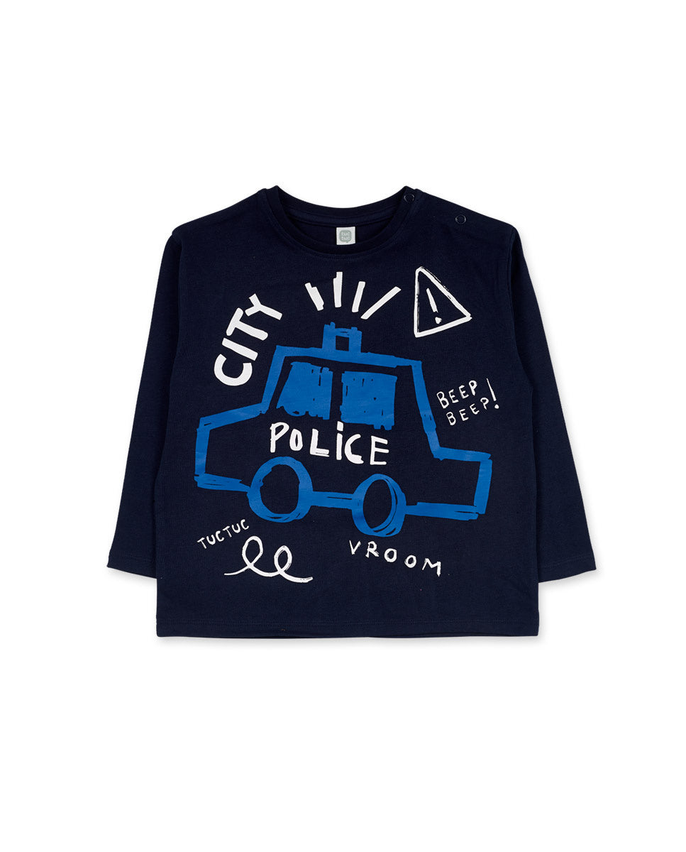 Camiseta punto azul niño Road to Adventure