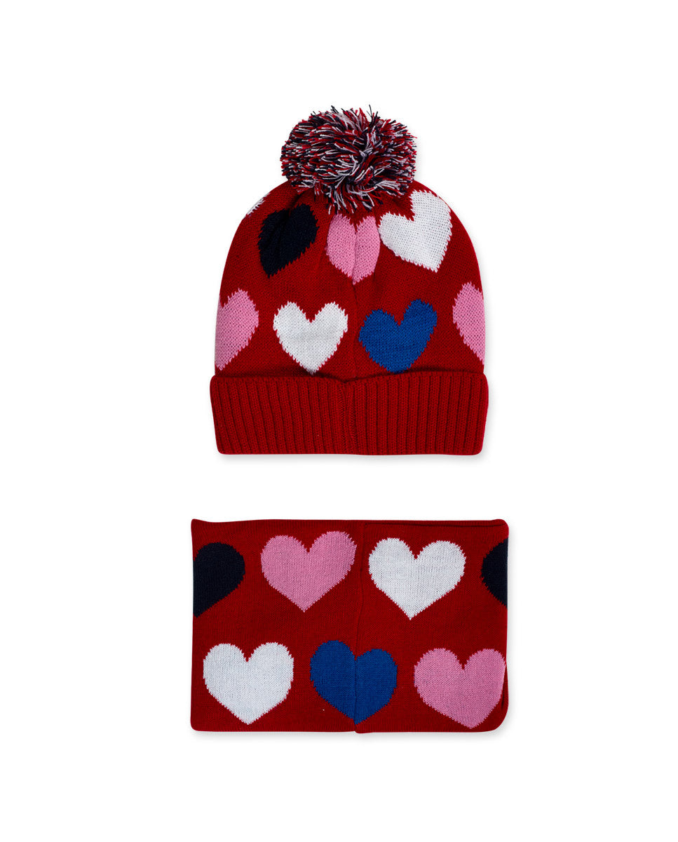 Gorro y cuello tricot rojo niña Road to Adventure