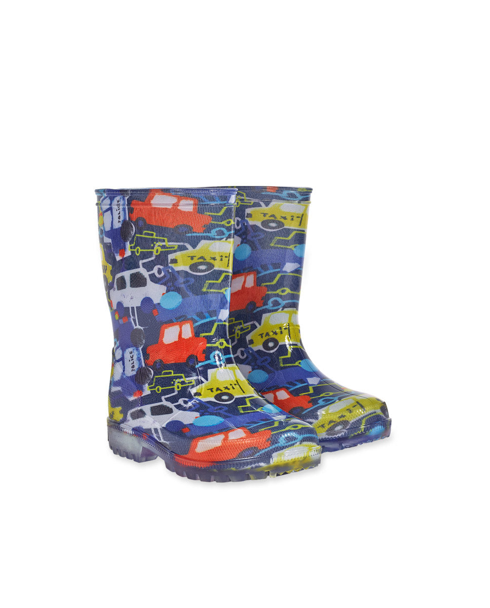 Botas de agua azul estampado niño Road to Adventure