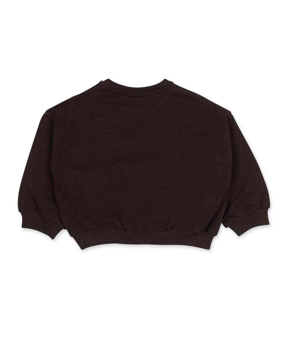 Sudadera felpa marrón niña My Troop