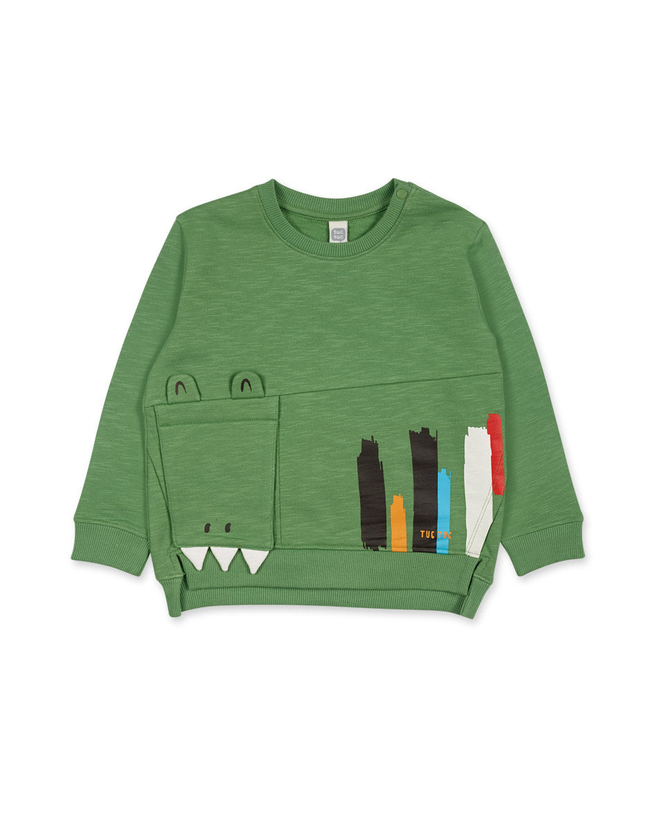 Sudadera felpa verde niño My Troop