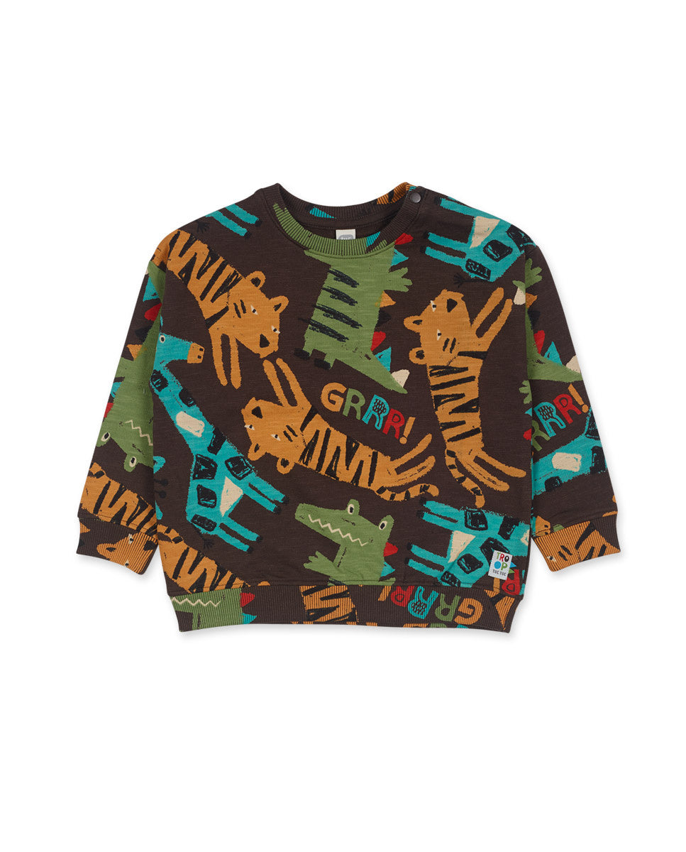 Sudadera felpa marrón niño My Troop