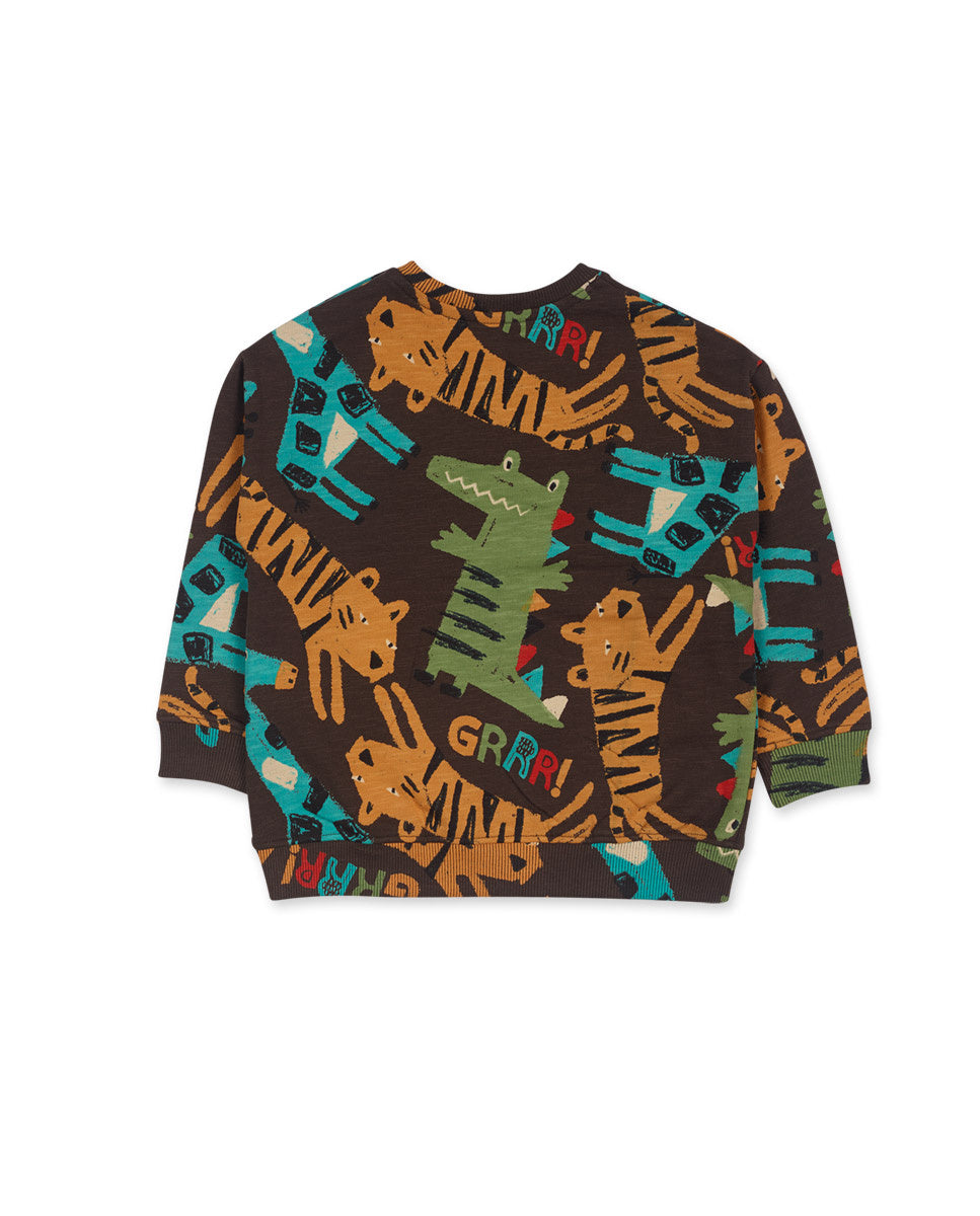 Sudadera felpa marrón niño My Troop