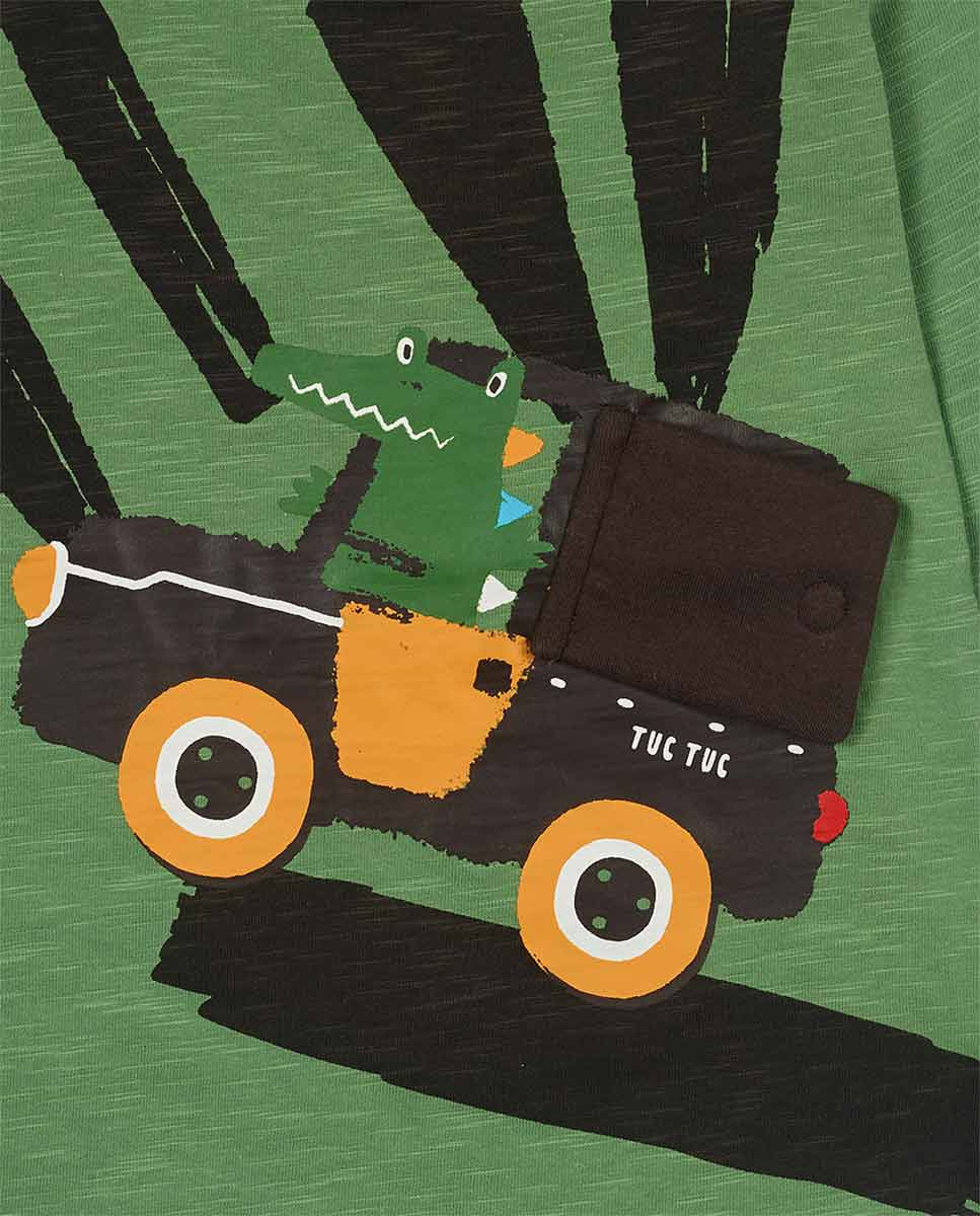 Camiseta punto verde de niño My Troop