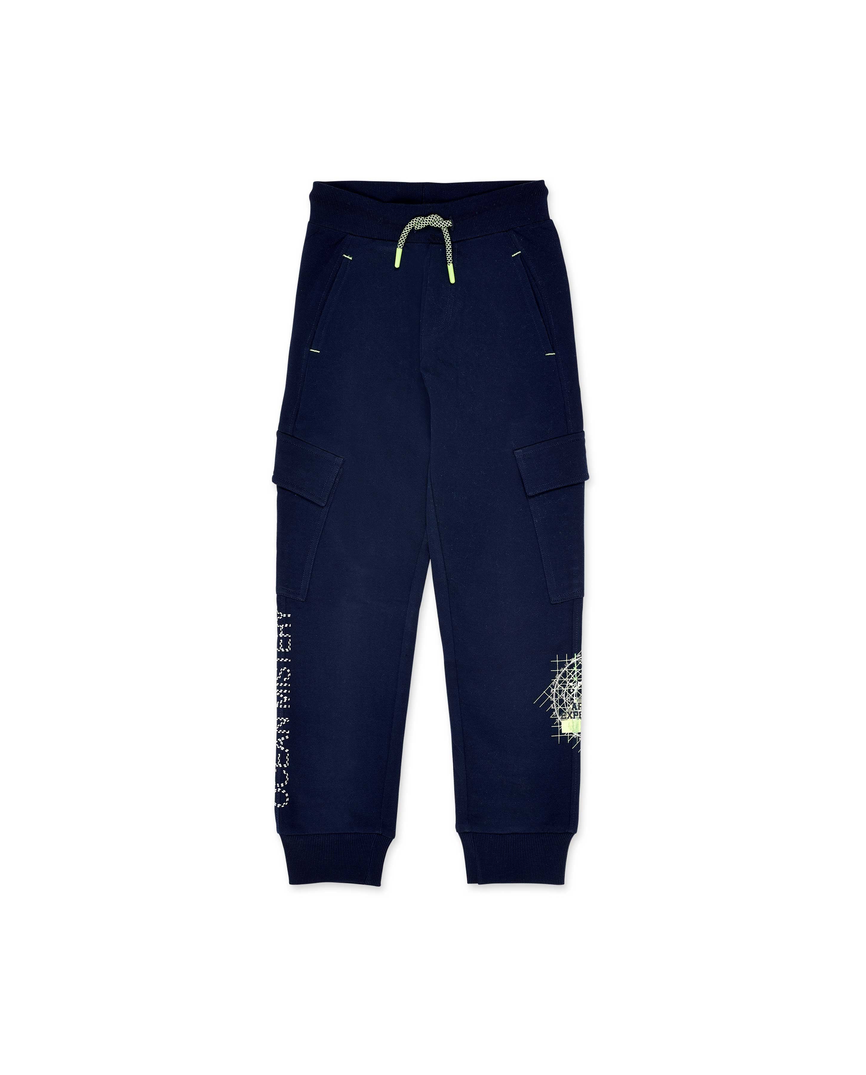 Pantalón felpa azul bolsillos niño Ocean Mistery