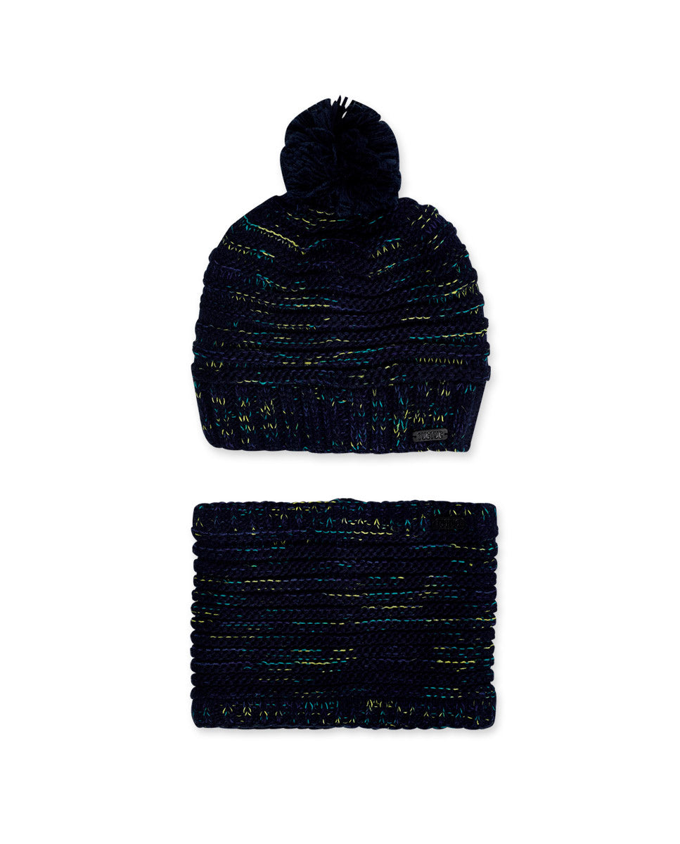 Gorro y cuello tricot azul niño Ocean Mistery