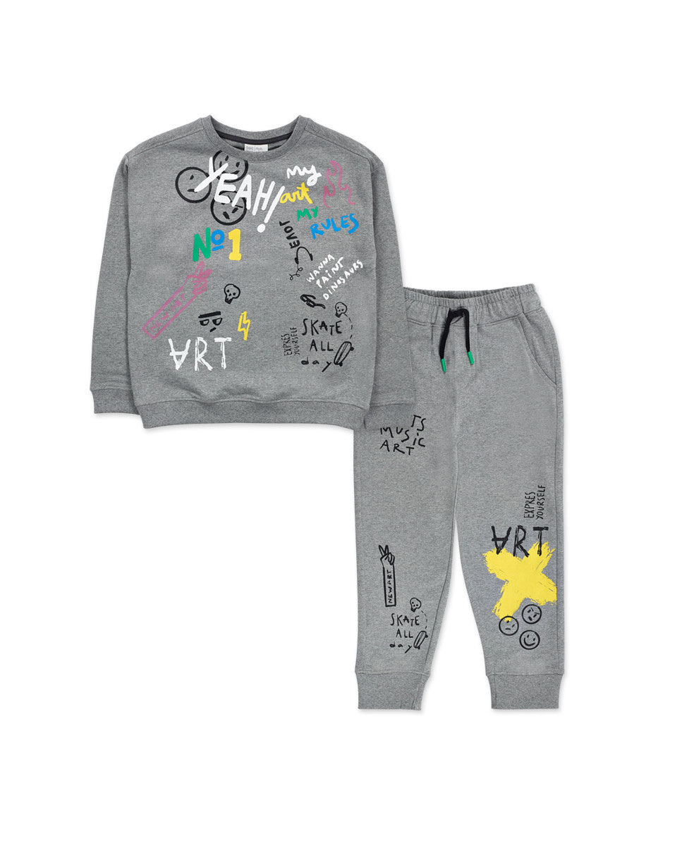 Conjunto felpa gris de niño The New Artists