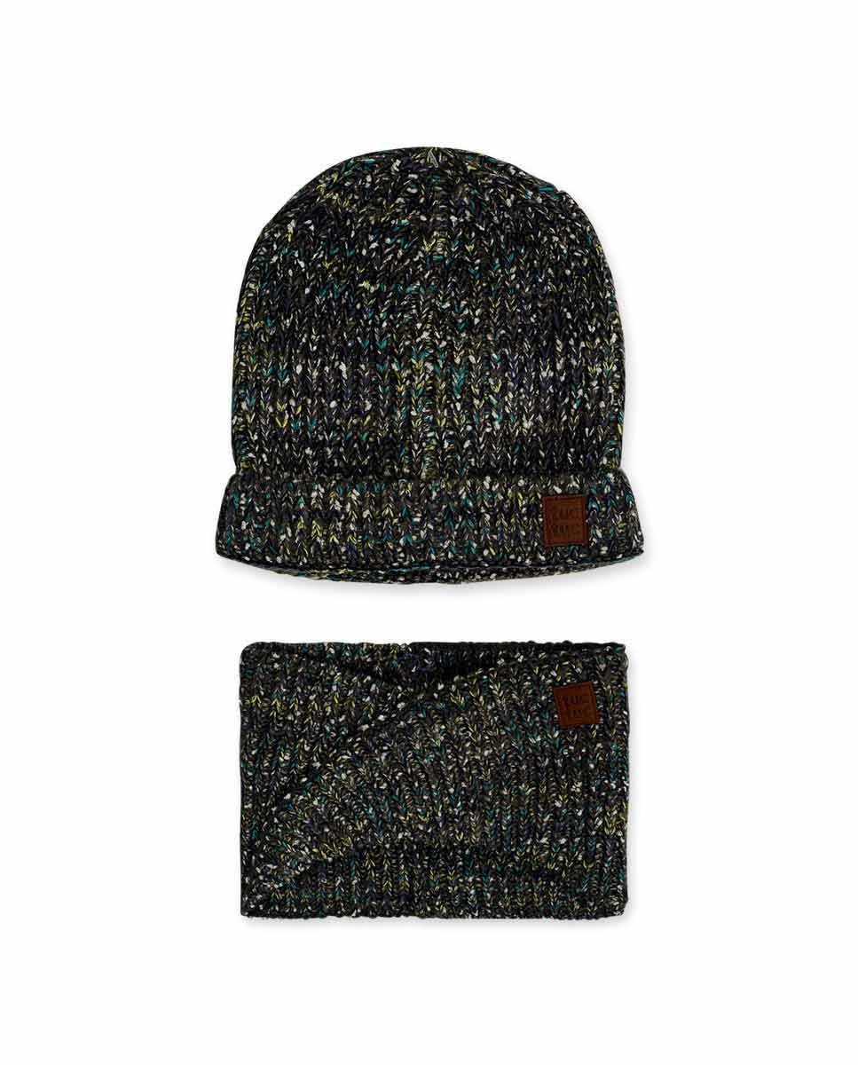 Gorro y cuello tricot gris niño The New Artists
