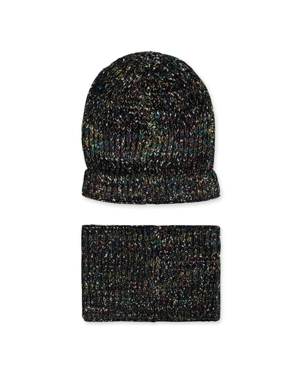 Gorro y cuello tricot gris niño The New Artists