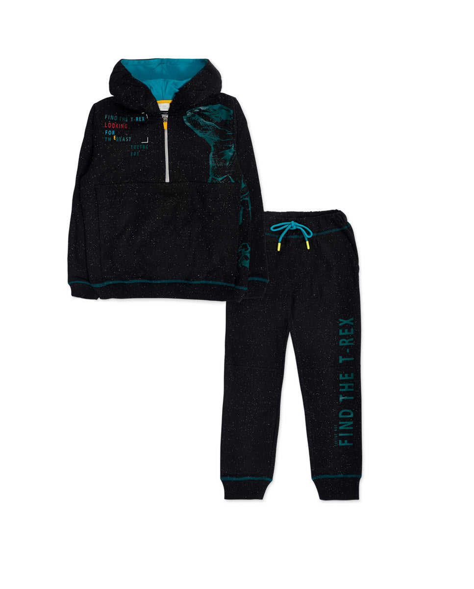 Conjunto felpa negro niño New Era