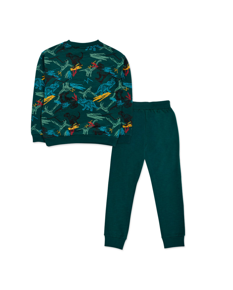 Conjunto felpa verde niño New Era