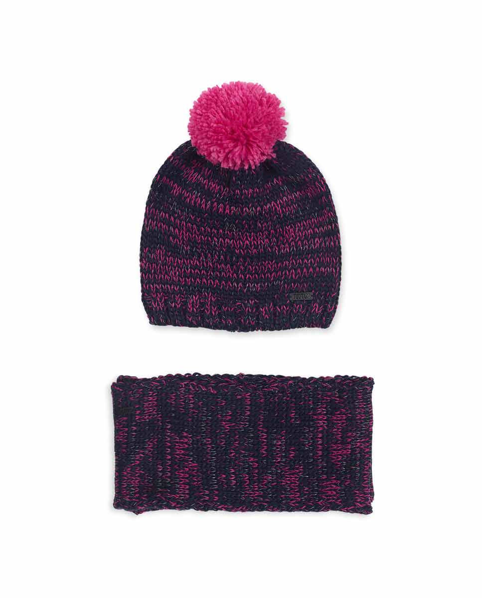 Gorro y bufanda tricot azul niña Fav Things