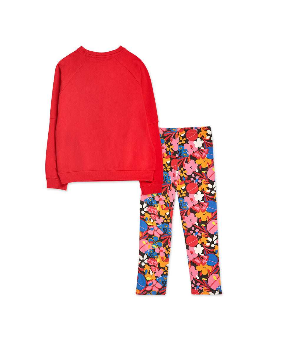 Conjunto felpa punto rojo niña Natural Planet