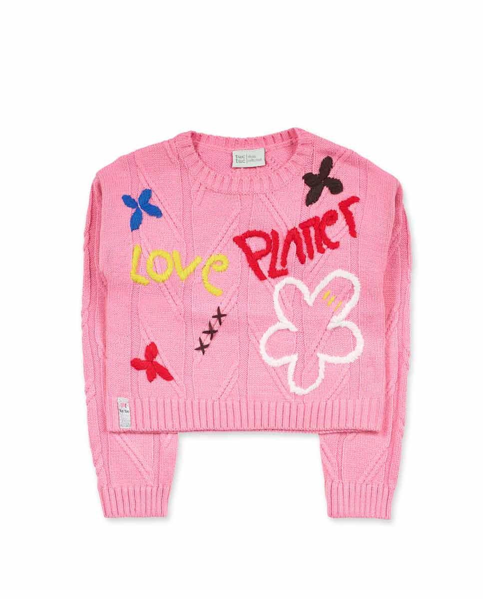 Jersey tricot rosa niña Natural Planet