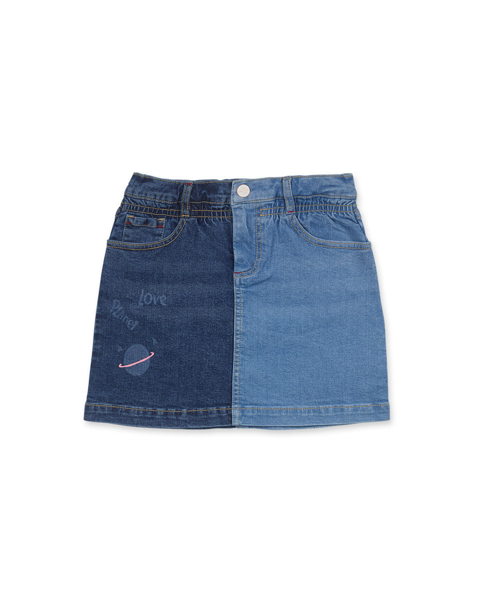 Falda denim azul niña Natural Planet