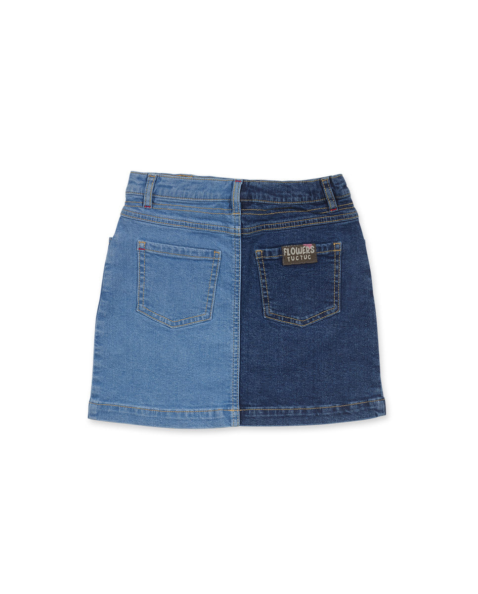 Falda denim azul niña Natural Planet