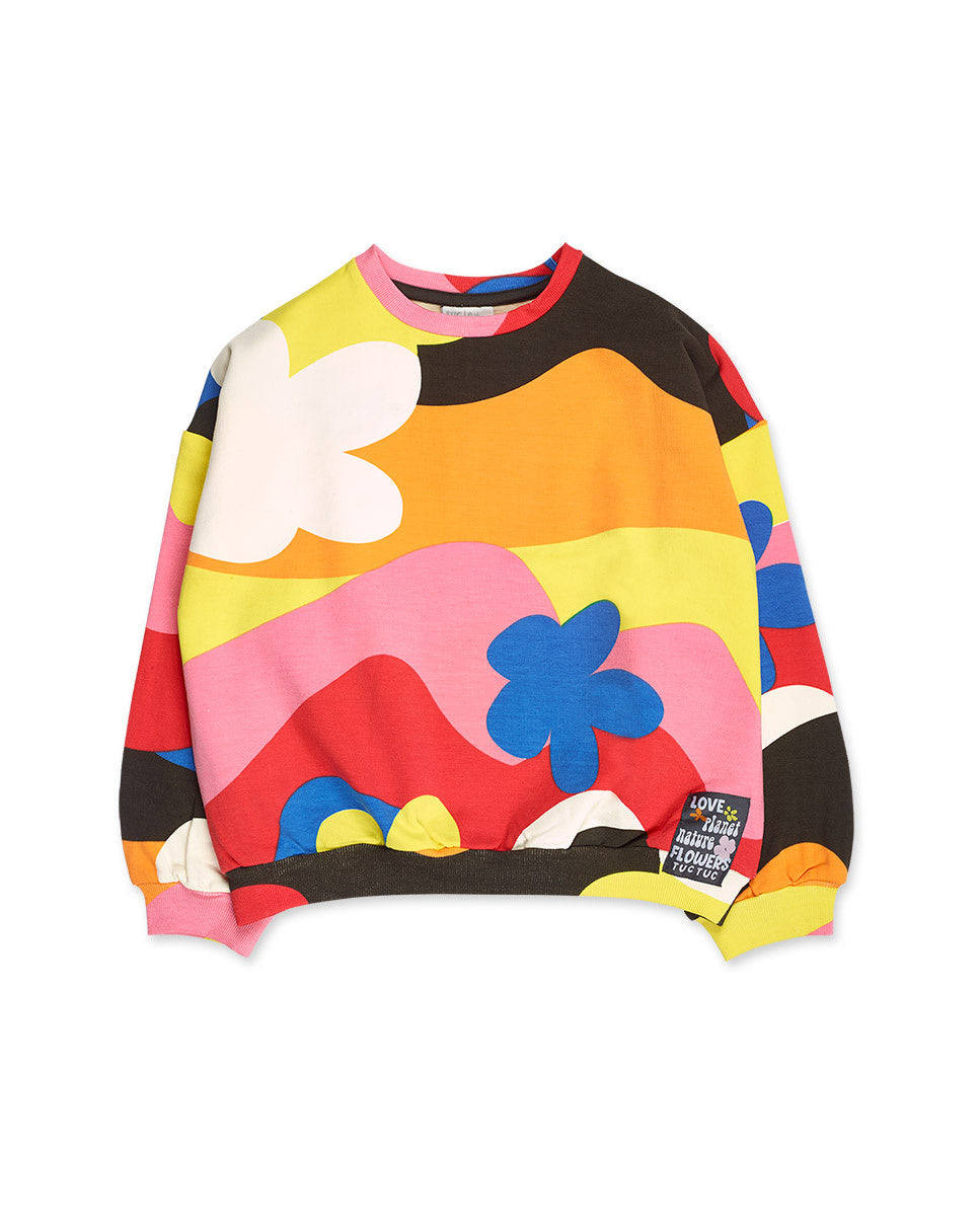 Sudadera felpa estampado niña Natural Planet