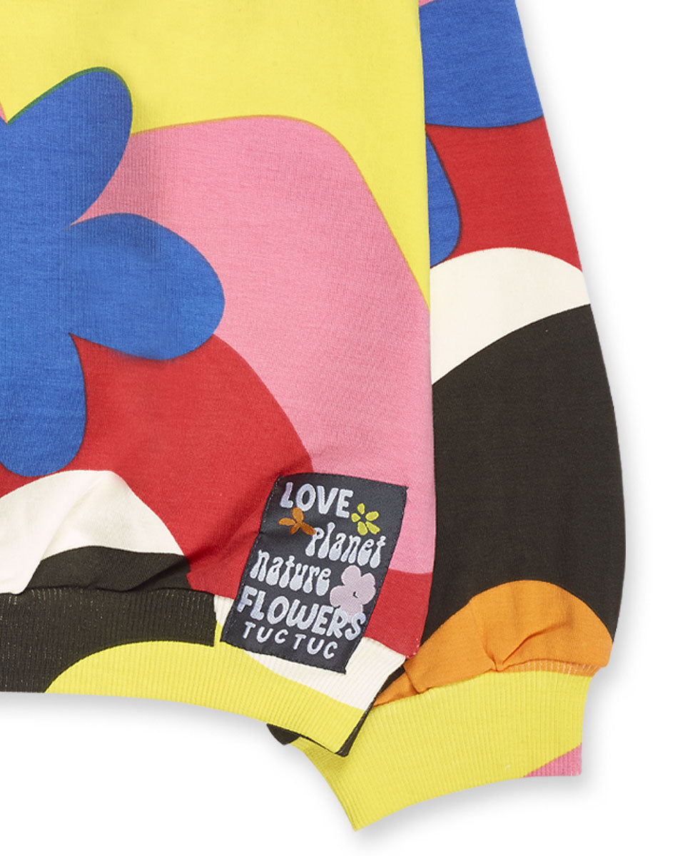 Sudadera felpa estampado niña Natural Planet