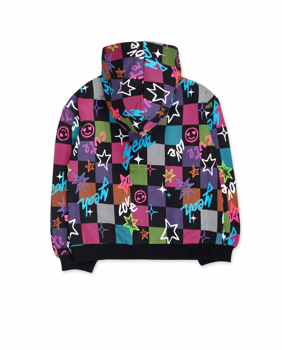 Chaqueta felpa cuadros niña K-Pop