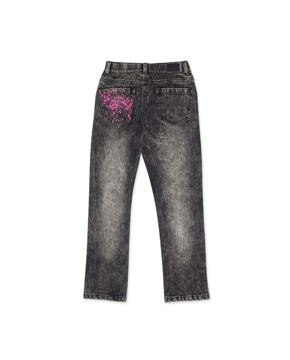 Pantalón denim gris niña K-Pop