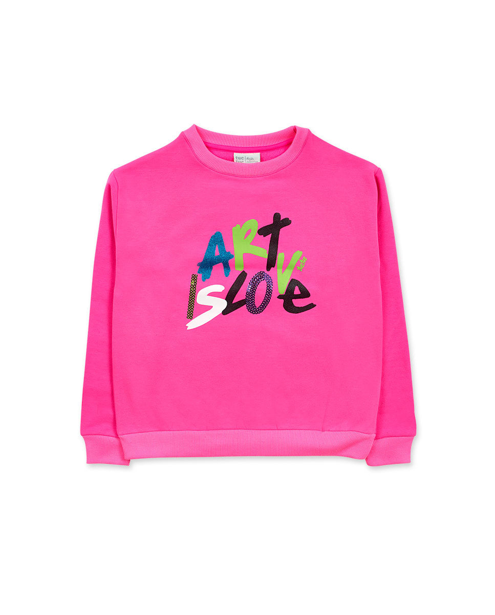 Sudadera felpa fucsia niña K-Pop