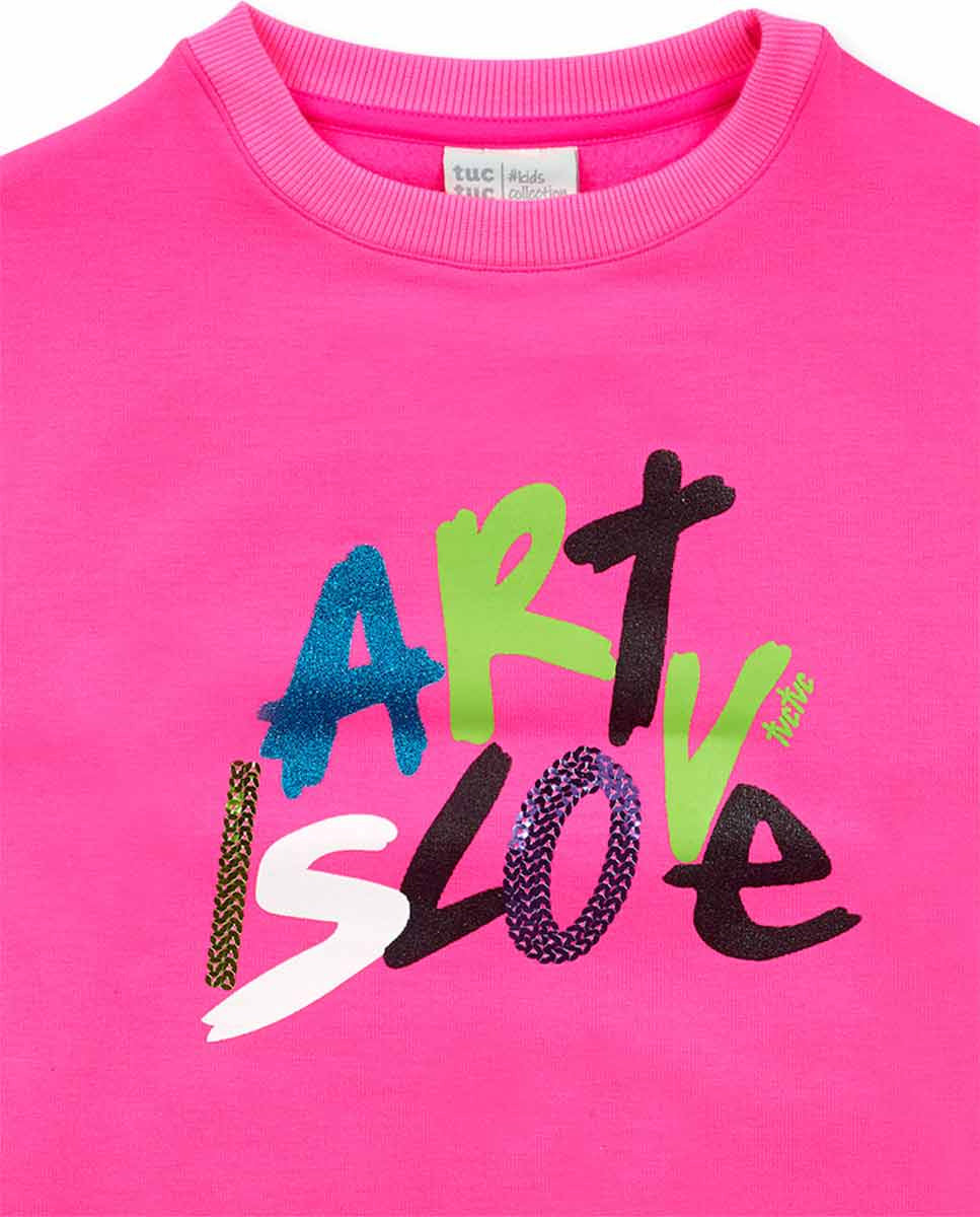 Sudadera felpa fucsia niña K-Pop