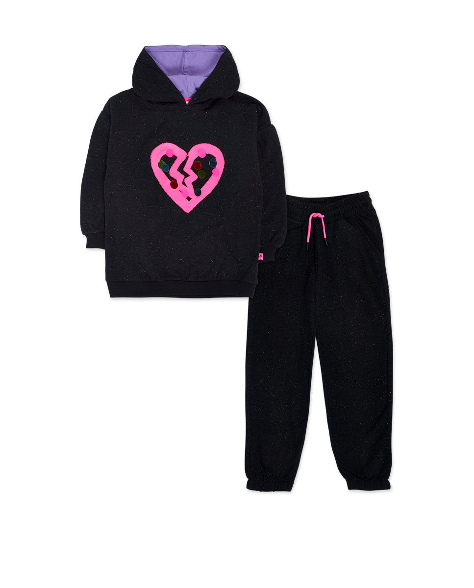 Conjunto felpa negro niña K-Pop