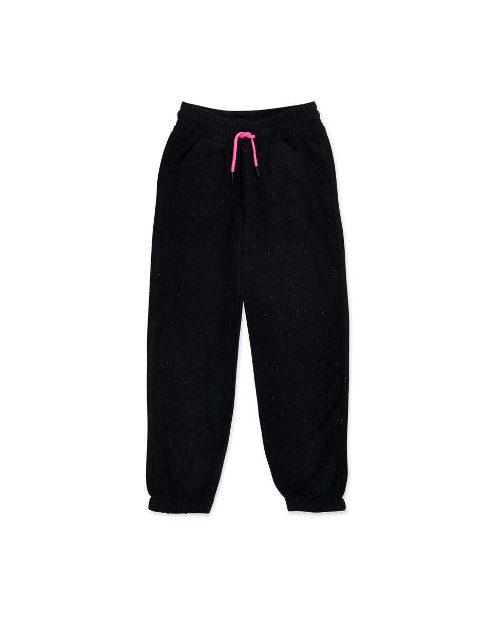 Pantalón felpa negro niña K-Pop