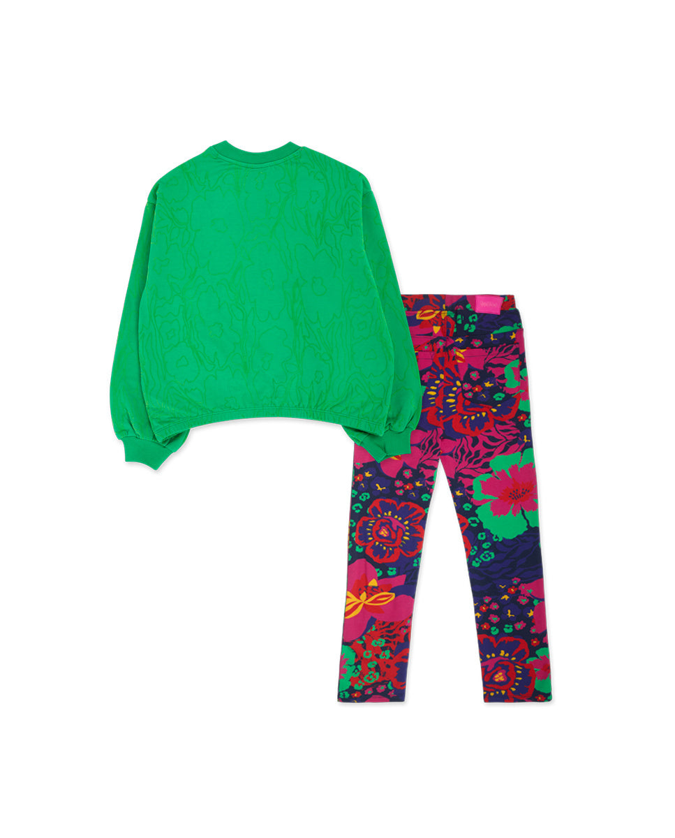 Conjunto felpa verde niña Wild Flower