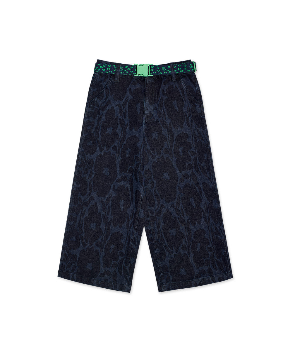 Pantalón denim azul niña Wild Flower