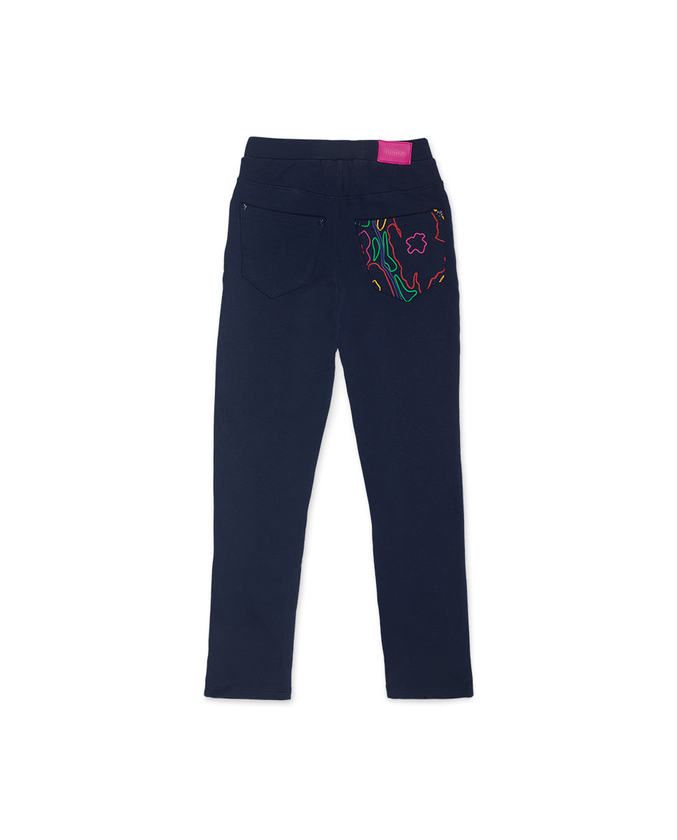 Legging felpa azul niña Wild Flower
