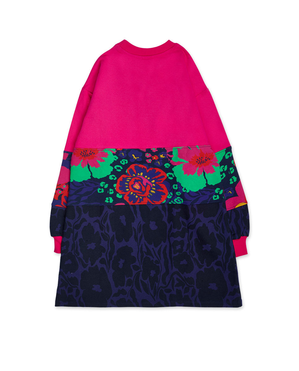 Vestido felpa rosa niña Wild Flower