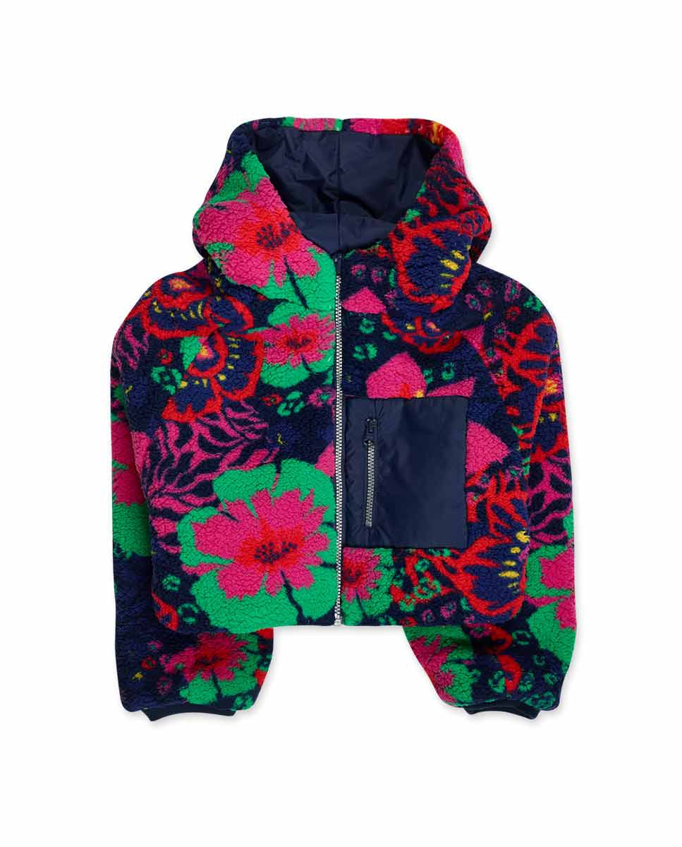 Parka reversible rosa niña Wild Flower