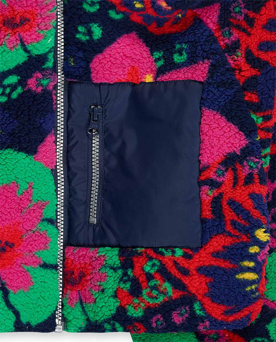 Parka reversible rosa niña Wild Flower