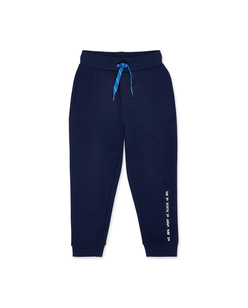 Pantalón felpa azul marino niño Nice Price