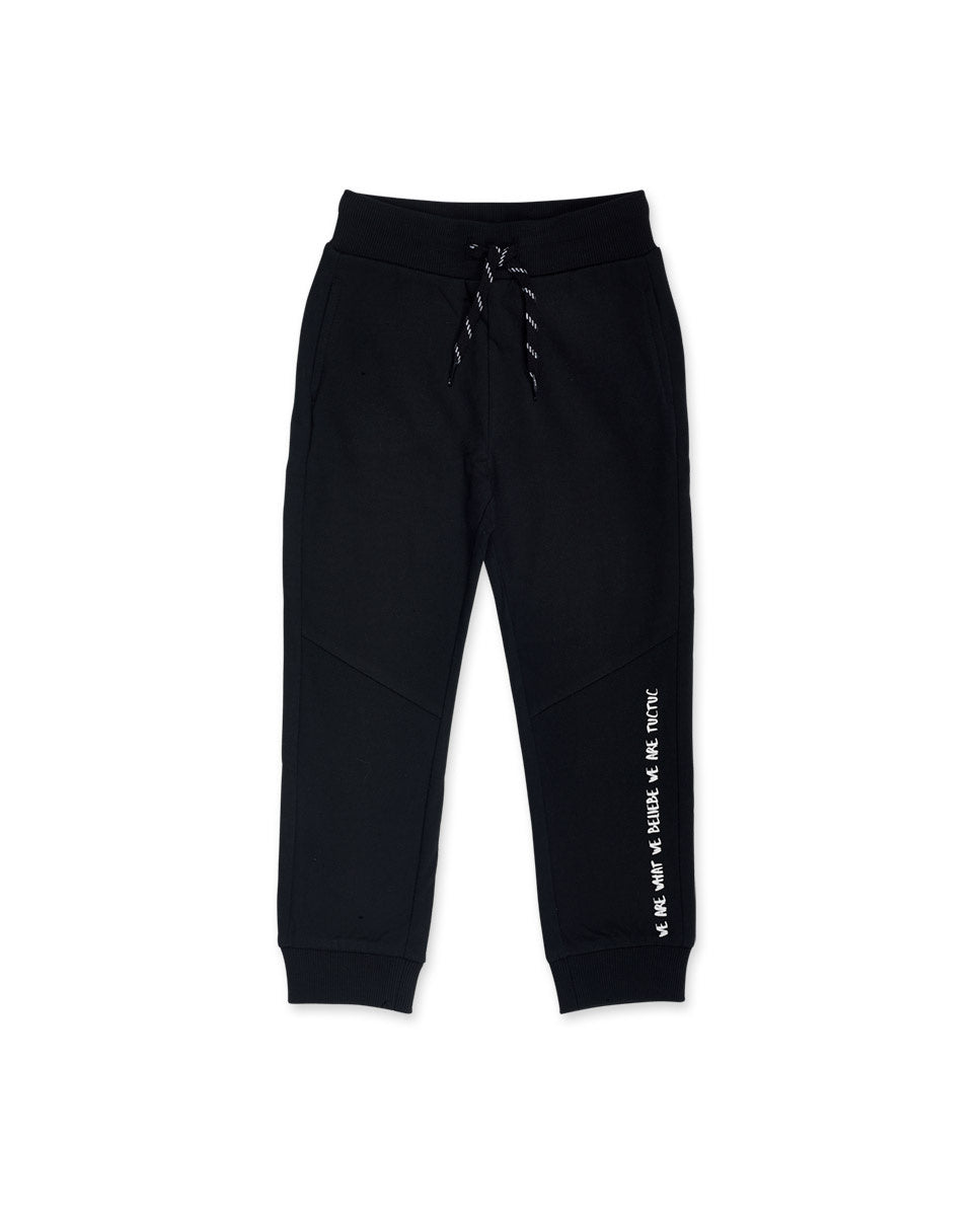 Pantalón felpa negro niño Nice Price