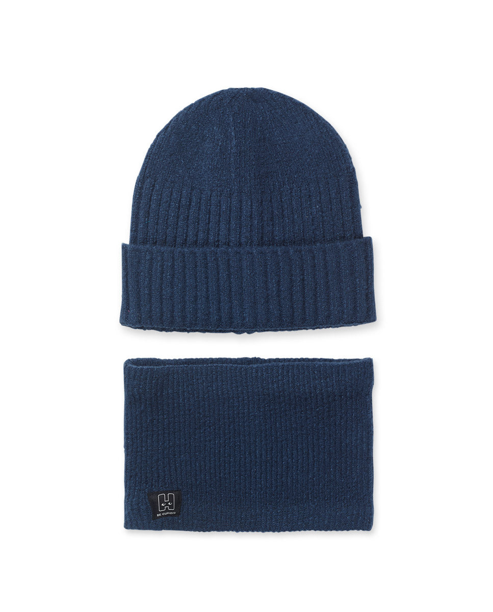 Gorro y bunfada punto azul niño Creative Minds