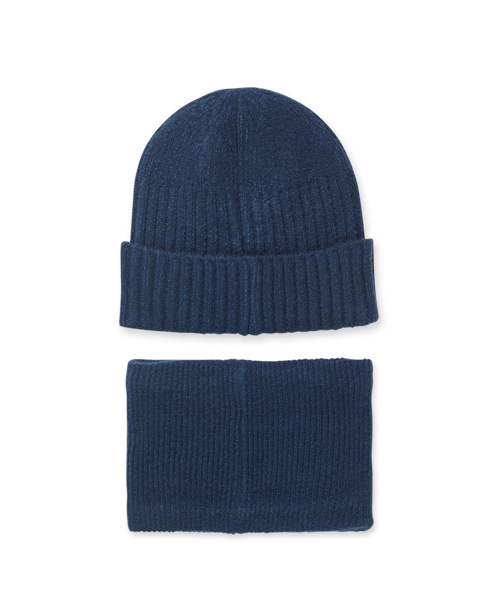 Gorro y bunfada punto azul niño Creative Minds