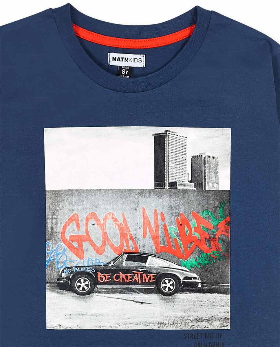 Camiseta punto azul niño Creative Minds