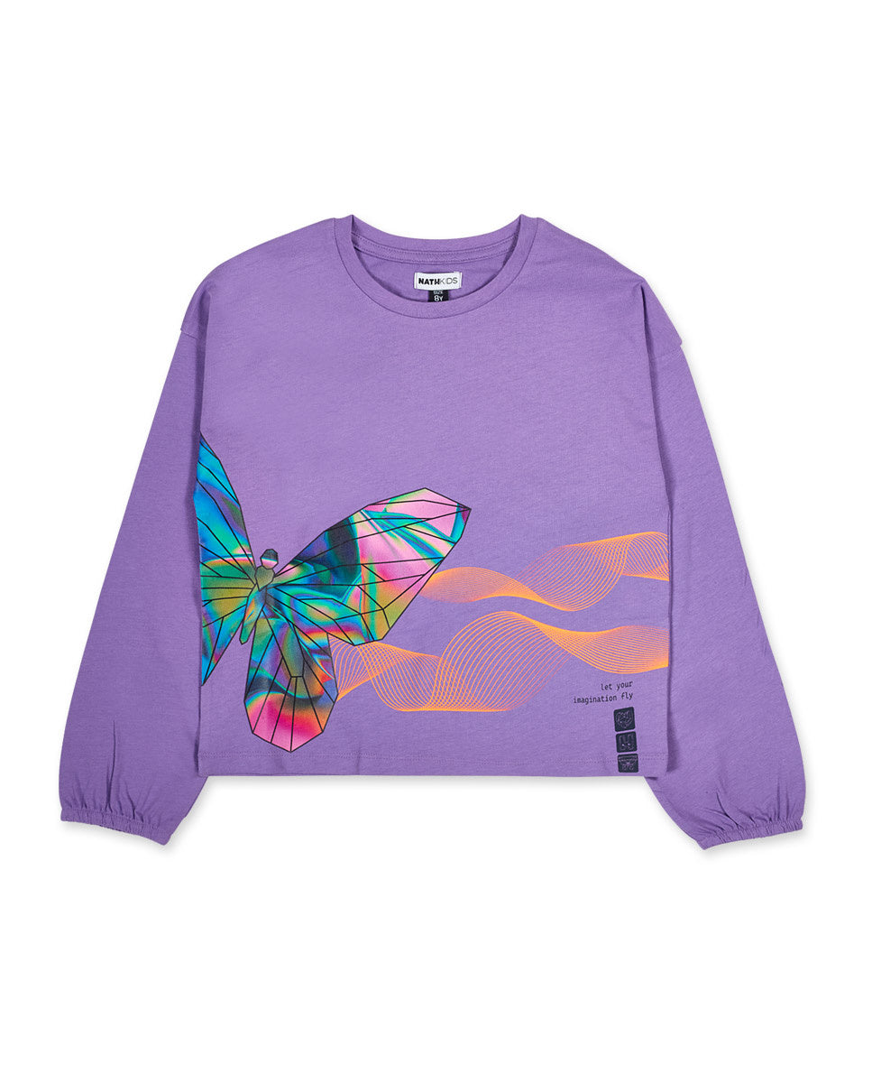 Camiseta punto lila niña Digital Dreamer.