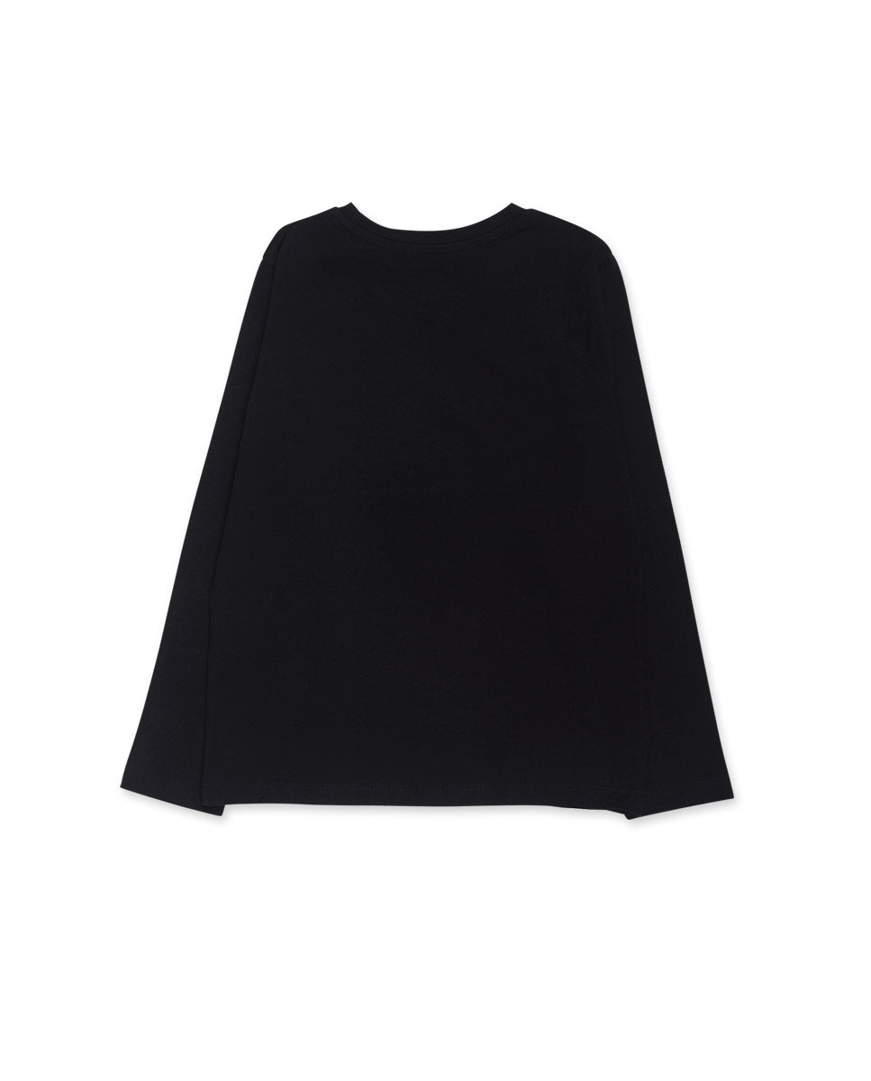 Camiseta punto negro niño Let's Rock Together