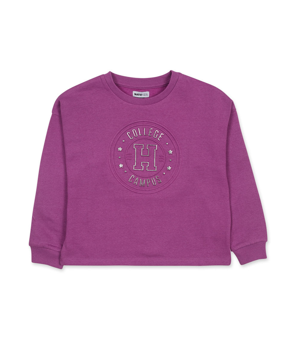 Sudadera punto lila niña Love to Learn