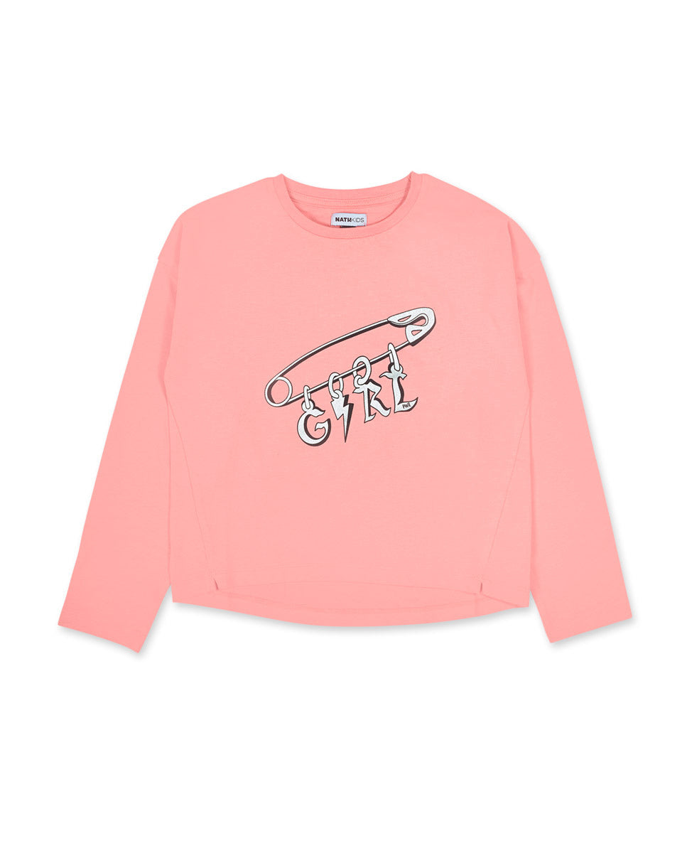 Camiseta punto rosa niña No Rules