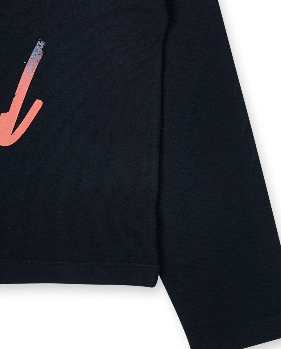 Camiseta punto negro niña No Rules
