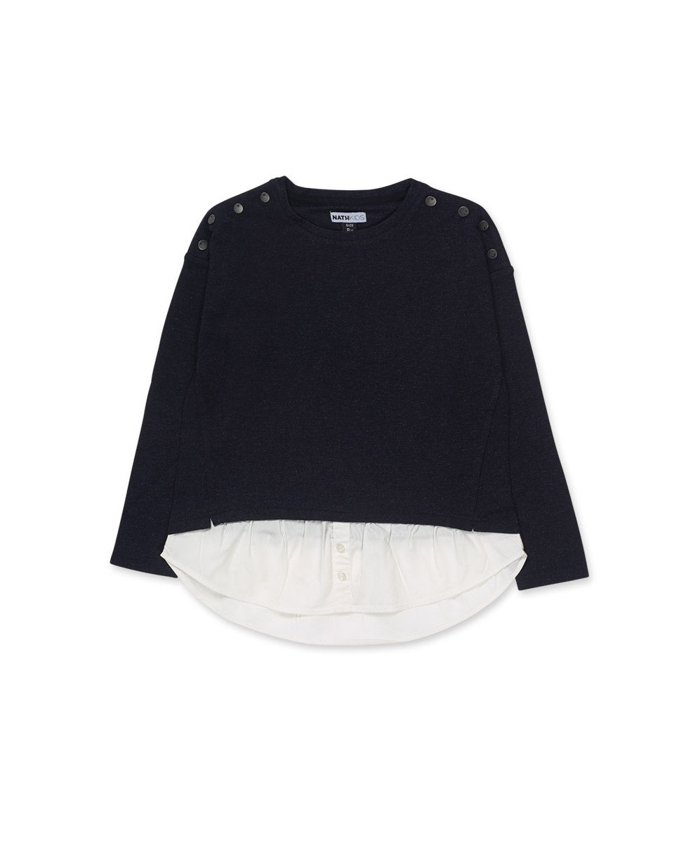 Sudadera punto azul de niña Nocturne