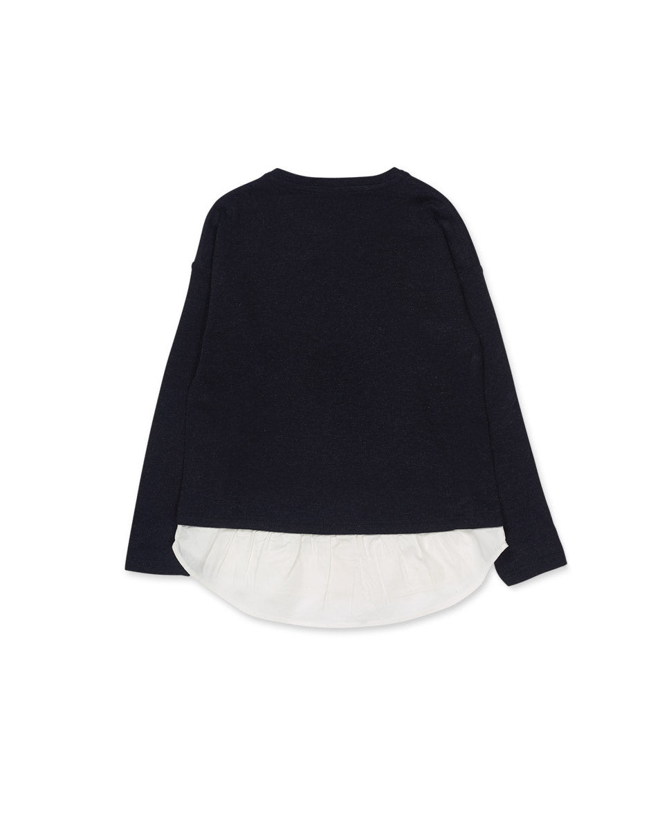 Sudadera punto azul de niña Nocturne