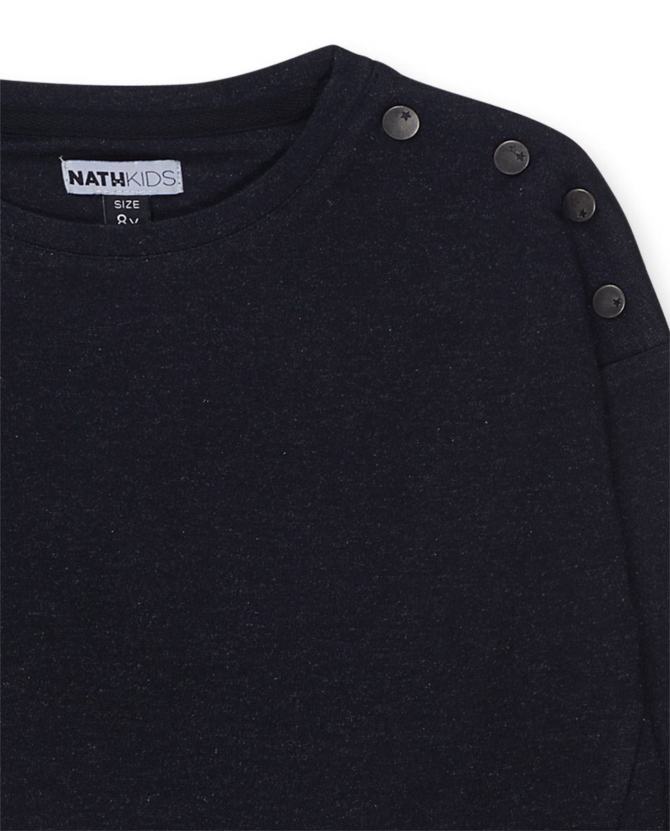 Sudadera punto azul de niña Nocturne