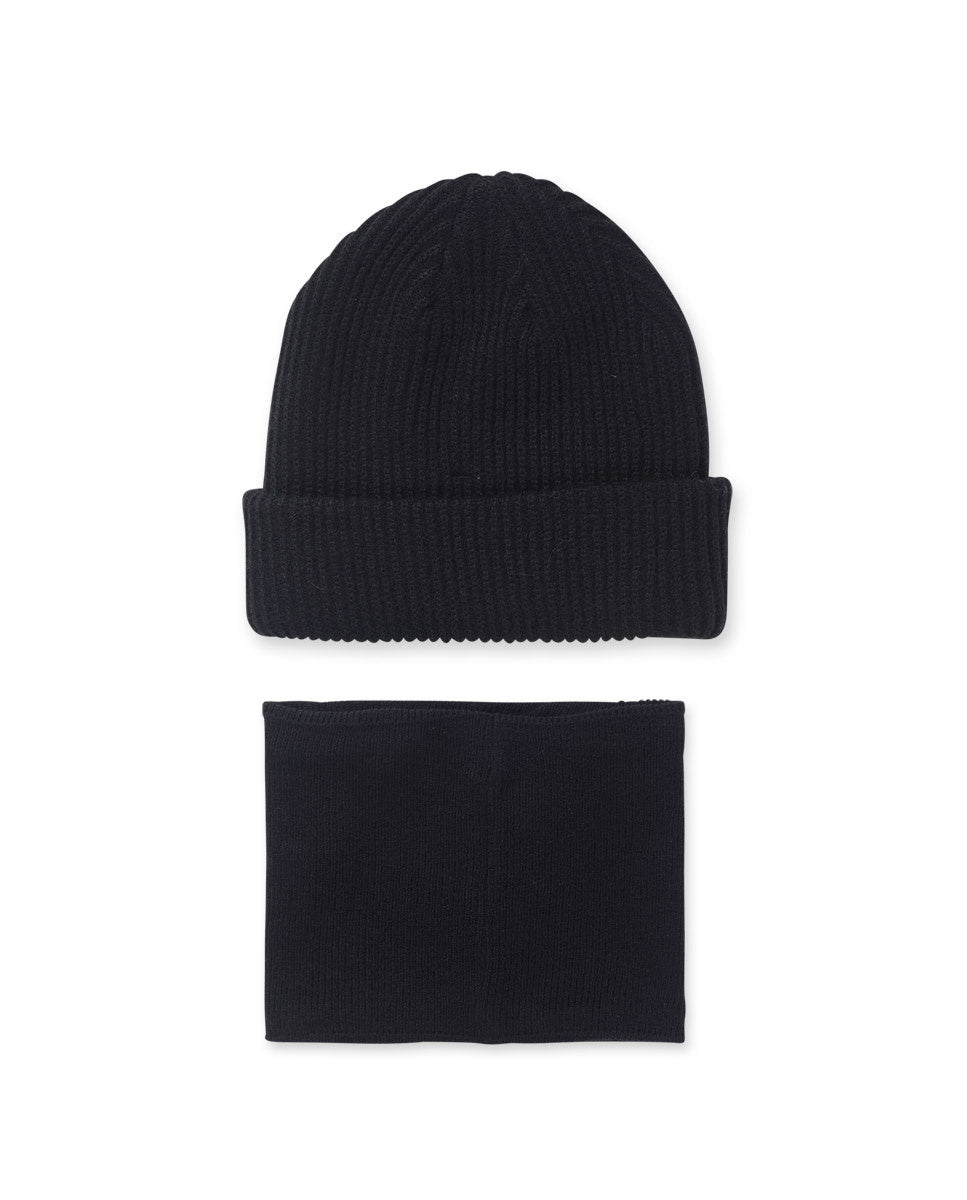 Gorro y bufanda punto negro niño SK8 Park