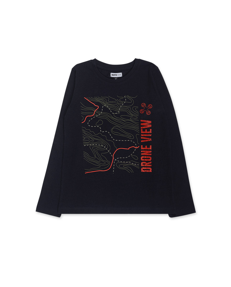 Camiseta punto azul niño Try New Path